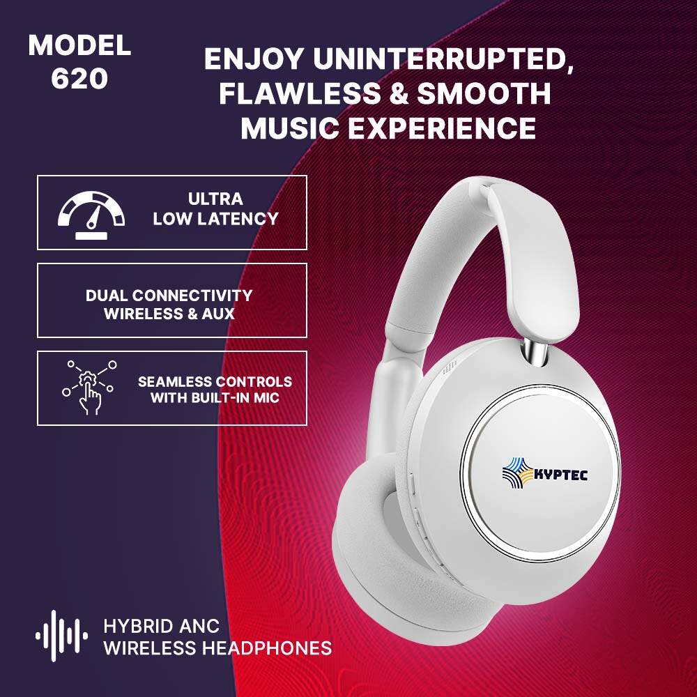 Kyptec LifeStyle® 620 Hybrid ANC Headphones | Premium Bluetooth